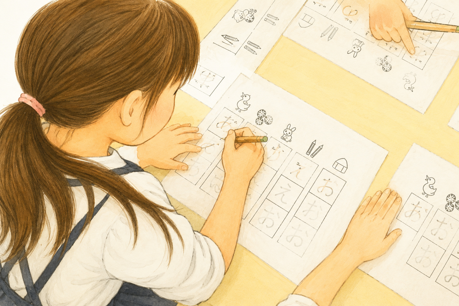 千葉県印西市平賀学園台の個別指導、補習の床井塾の対象（未就学児）を伝えるイラストイメージ
